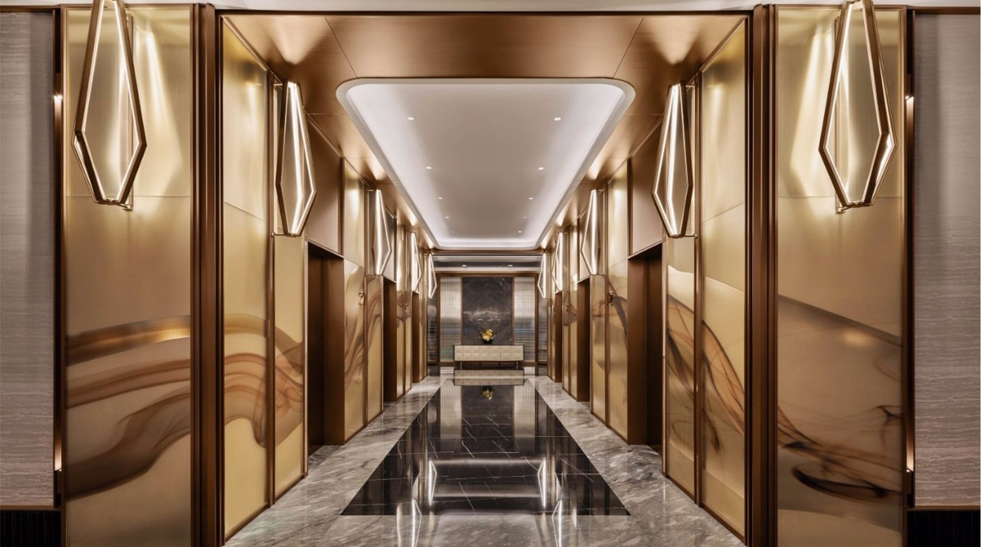 珠海洲际星级酒店电梯厅设计