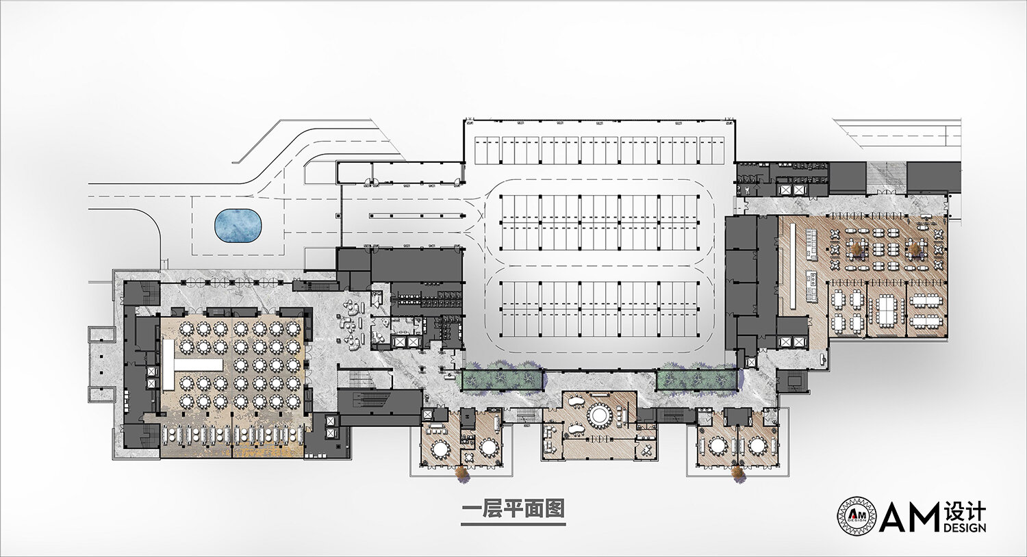 AM设计 | 陕西汉中南湖度假酒店设计一层平面图