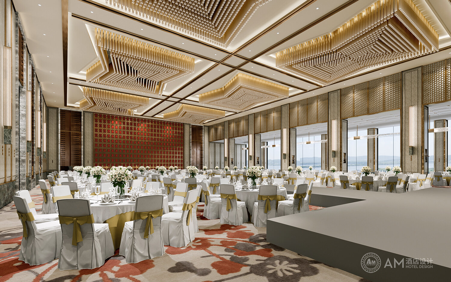 AM设计 | 汉中南湖度假酒店宴会厅设计