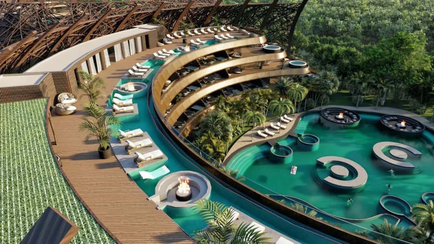 度假酒店建筑泳池设计